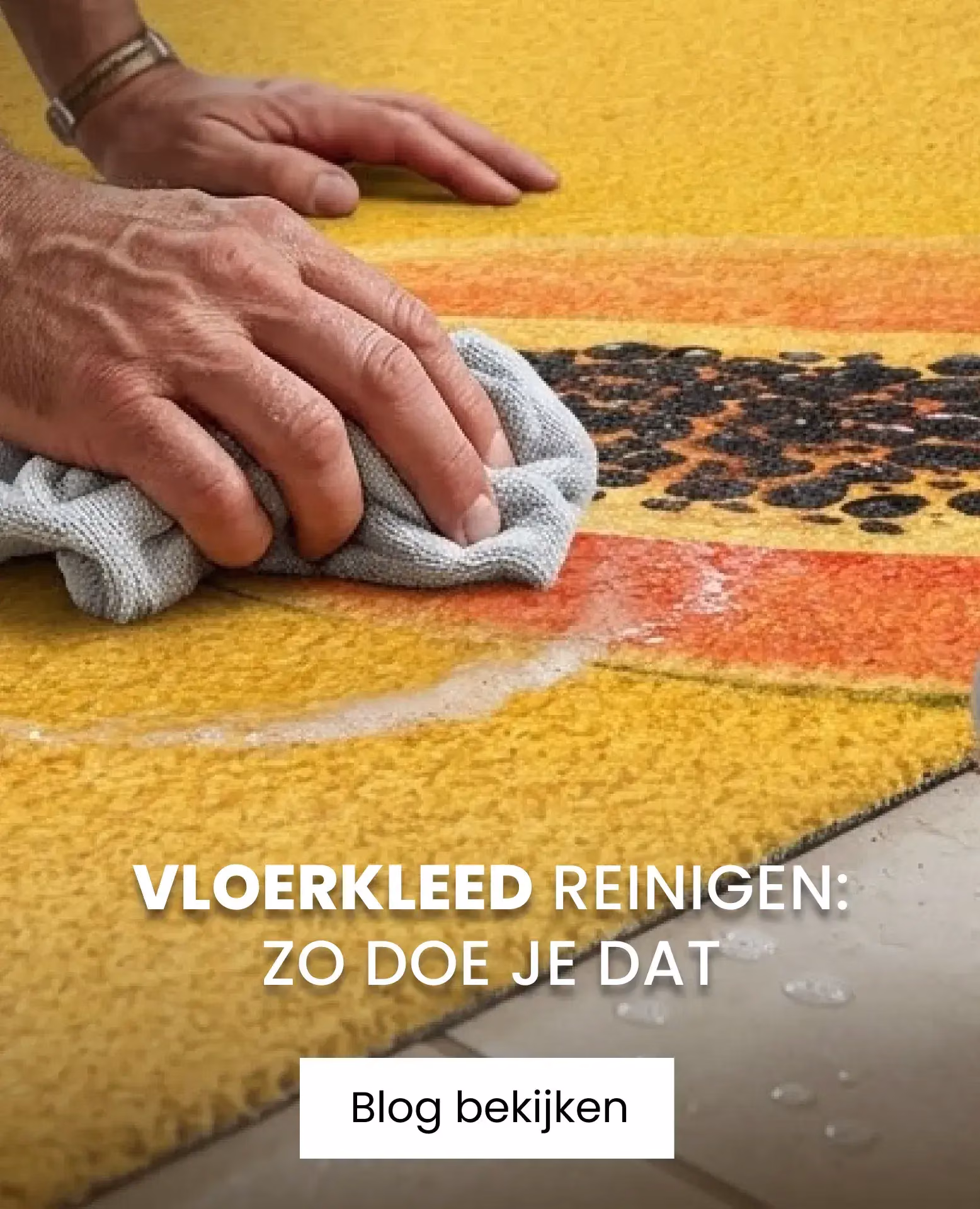 vloerkleed reinigen met doekje