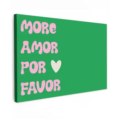 Amor - Valentijn - Groen - Tekst Tuinposter op houten frame 2 cm dik klein -3d