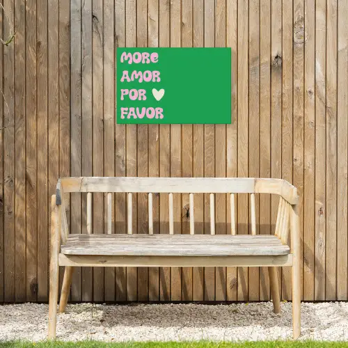 Amor - Valentijn - Groen - Tekst Tuinposter op houten frame 2 cm dik klein -sfeer4