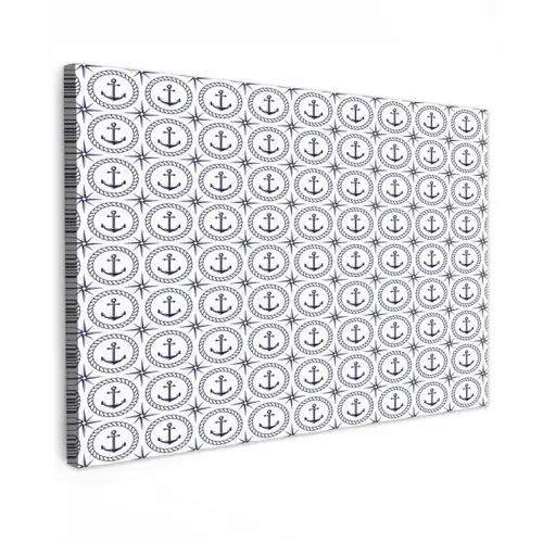 Anker - Haven - Blauw - Wit Tuinposter op houten frame 2 cm dik klein 845 -3d