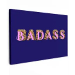Badass - Panterpint - Schaduw - Roze Tuinposter op houten frame 2 cm dik klein -3d