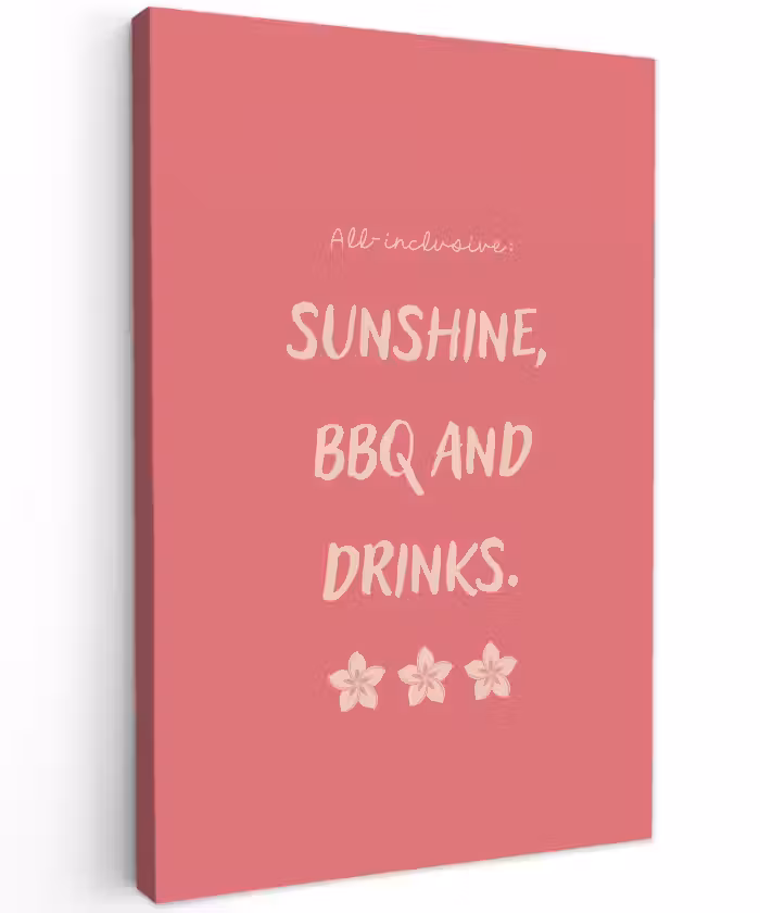 Buiten canvas - BBQ - Quote - Roze - Zomer