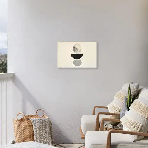 Beige - Japandi - Wabi sabi Tuinposter op houten frame 2 cm dik klein -sfeer1