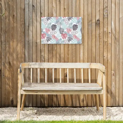 Bladeren - Jungle - Pastel - Tropisch Tuinposter op houten frame 2 cm dik klein -sfeer4