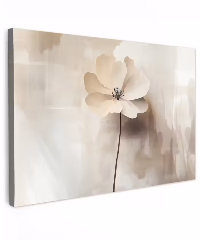 Buiten canvas - Bloem - Beige - Verf - Schaduw