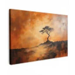 Boom - Landschap - Oranje Tuinposter op houten frame 2 cm dik klein -3d