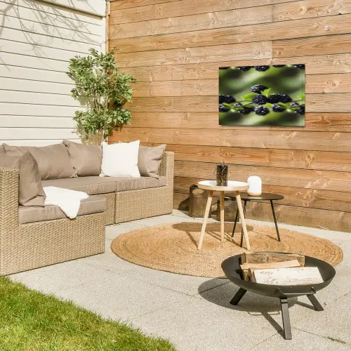 Bramen - Bladeren - Tros Tuinposter op houten frame 2 cm dik klein 845 -sfeer2
