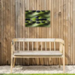 Bramen - Bladeren - Tros Tuinposter op houten frame 2 cm dik klein 845 -sfeer4