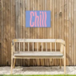 Chill - Roze - Blauw - Golvend Tuinposter op houten frame 2 cm dik klein -sfeer4