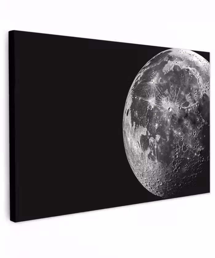 Buiten canvas - Close-up - Maan - Wit - Textuur