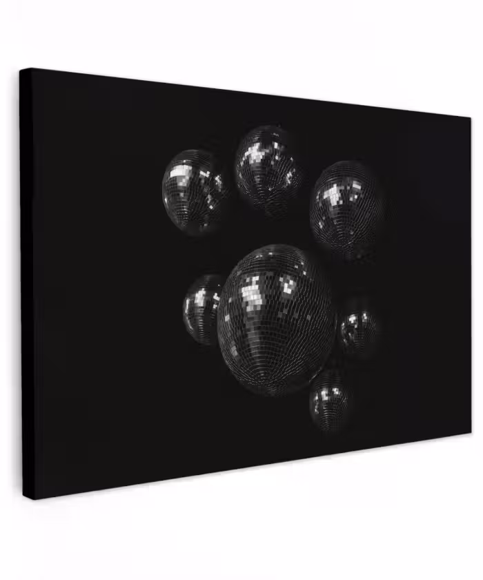 Buiten canvas - Discoballen - Minimalistisch - Zwart