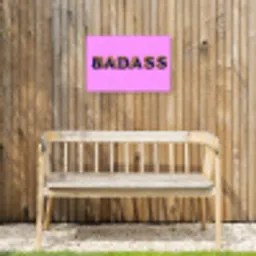 Felroze - Badass - Panterprint - Schaduw Tuinposter op houten frame 2 cm dik klein -sfeer4