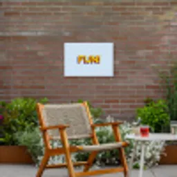 Fijn - Geel - Oranje Tuinposter op houten frame 2 cm dik klein -sfeer3