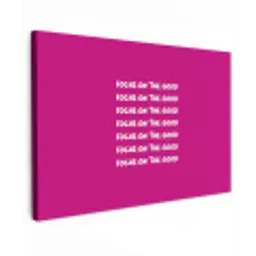 Focus on the good - Roze - wit Tuinposter op houten frame 2 cm dik klein -3d