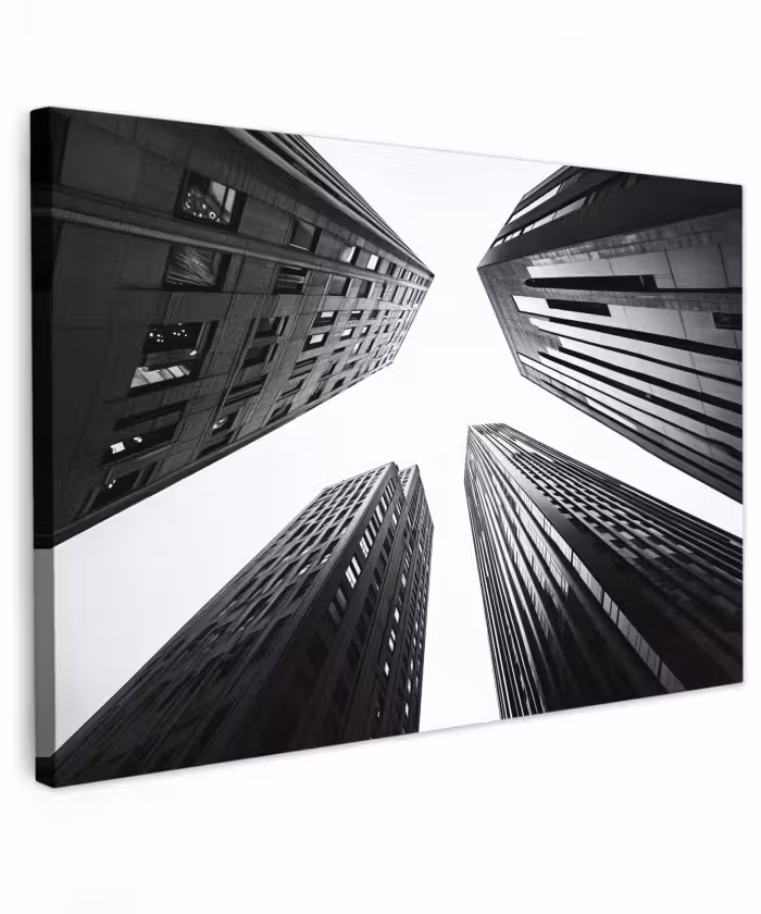 Buiten canvas - Gebouwen - Lucht - Zwart