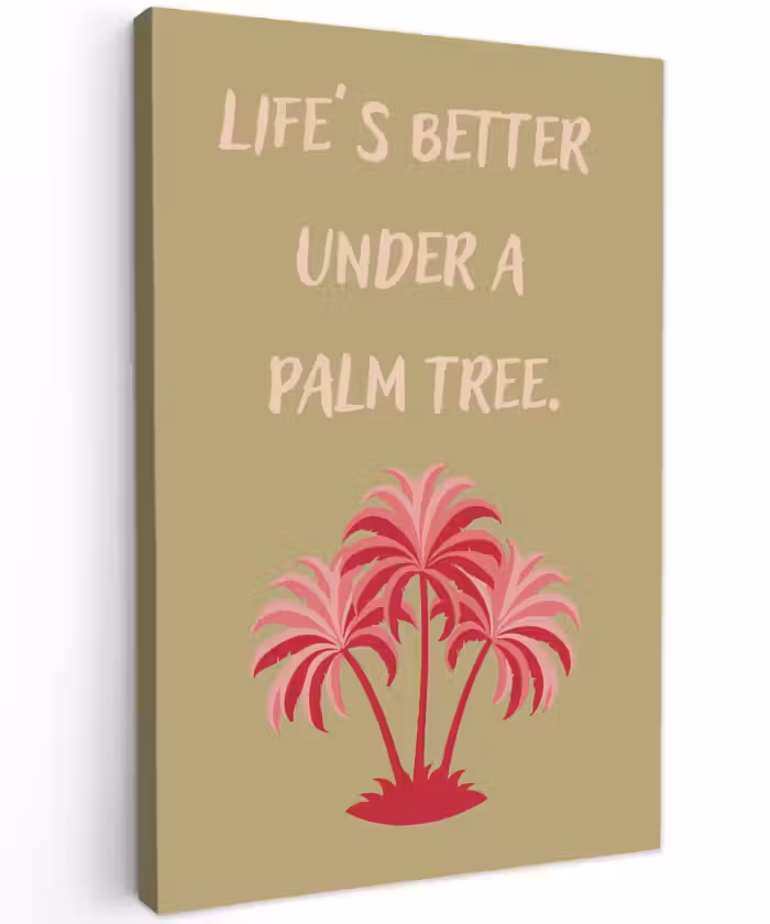 Buiten canvas - Groen - Zomer - Quote - Palmboom