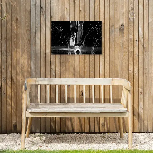 Hardloopschoenen - Rennen - Druppels - Zwart Tuinposter op houten frame 2 cm dik klein -sfeer4