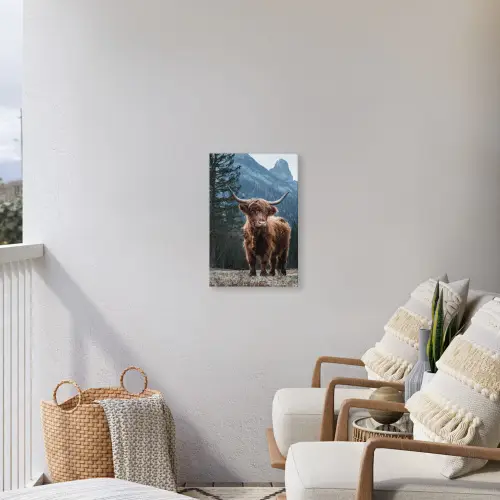 Hooglander voor Bergen Tuinposter op houten frame 2 cm dik klein -sfeer1