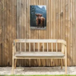 Hooglander voor Bergen Tuinposter op houten frame 2 cm dik klein -sfeer4