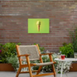 Hoorntje - Schepijs - Groen Tuinposter op houten frame 2 cm dik klein -sfeer3