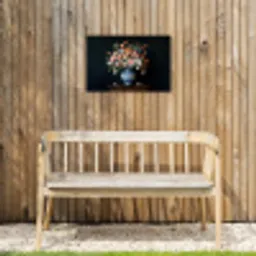 Hout - Vaas - Kleuren - Bloemen Tuinposter op houten frame 2 cm dik klein -sfeer4