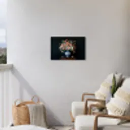 Hout - Vaas - Kleuren - Bloemen Tuinposter op houten frame 2 cm dik klein -sfeer1