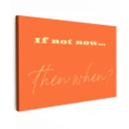 If not now then when - Oranje - Geel - Levendig Tuinposter op houten frame 2 cm dik klein -3d