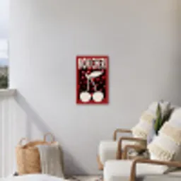 Kersen - Illustratie - Rood Tuinposter op houten frame 2 cm dik klein -sfeer1
