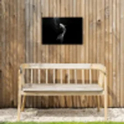 Koi - Vis - Wit - Zwart Tuinposter op houten frame 2 cm dik klein -sfeer4