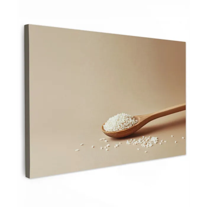 Lepel - Rijst - Hout - Beige Tuinposter op houten frame 2 cm dik klein -3d