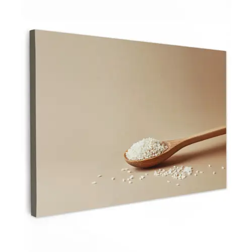 Lepel - Rijst - Hout - Beige Tuinposter op houten frame 2 cm dik klein -3d