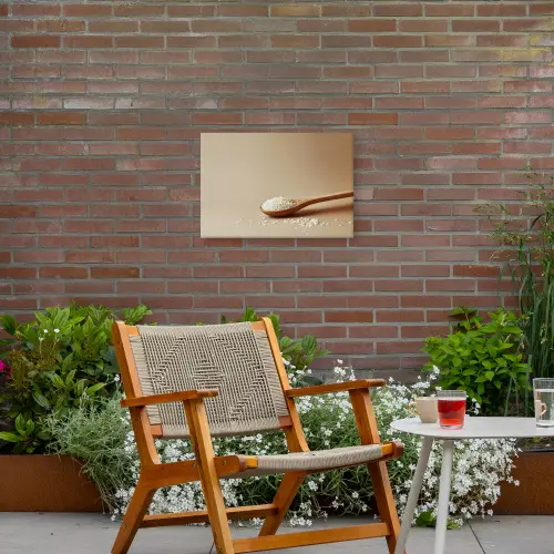 Lepel - Rijst - Hout - Beige Tuinposter op houten frame 2 cm dik klein -sfeer3