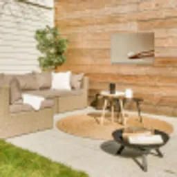 Lepel - Rijst - Hout - Beige Tuinposter op houten frame 2 cm dik klein -sfeer2