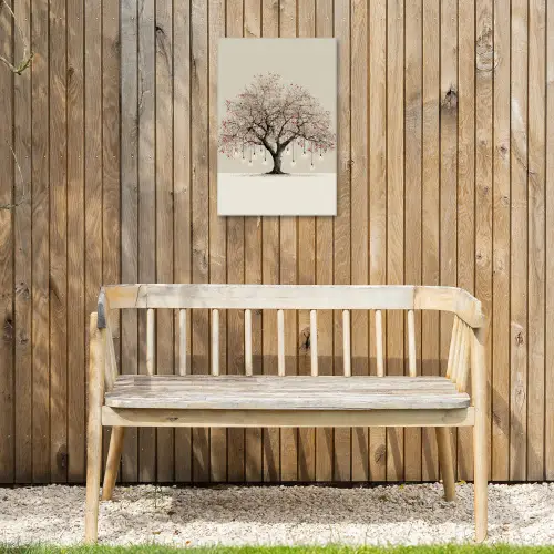Lichtboom - Winter - Kerst - Meerkleurig Tuinposter op houten frame 2 cm dik klein -sfeer4
