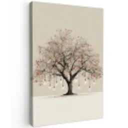 Lichtboom - Winter - Kerst - Meerkleurig Tuinposter op houten frame 2 cm dik klein -3d