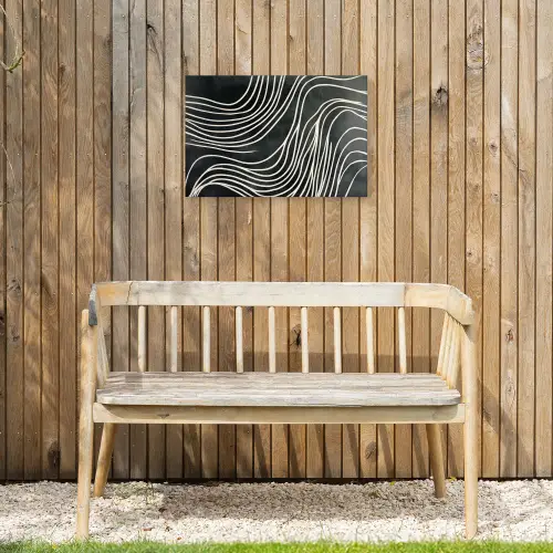 Lijnen - Patroon - Abstract - Wit Tuinposter op houten frame 2 cm dik klein -sfeer4