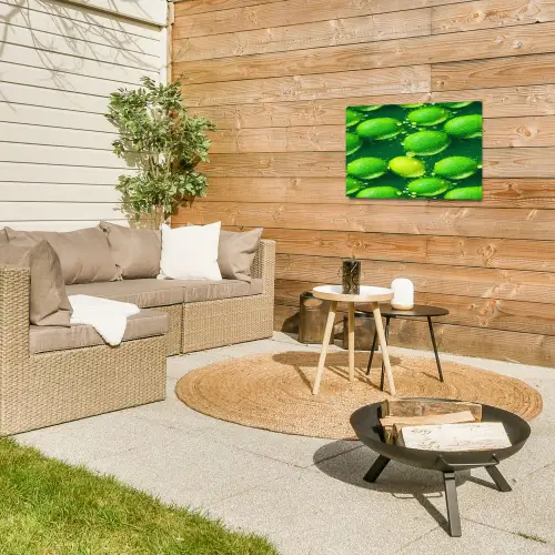 Limoen - Groen - Water Tuinposter op houten frame 2 cm dik klein 845 -sfeer2
