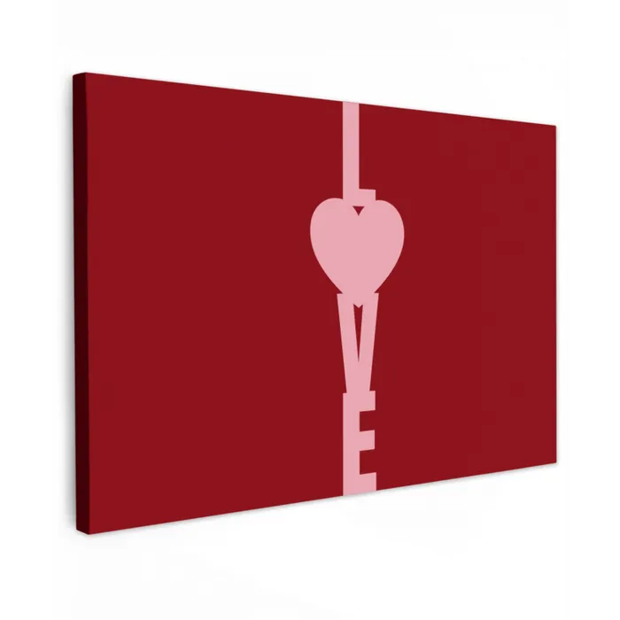 Love - Hart - Rood Tuinposter op houten frame 2 cm dik klein -3d