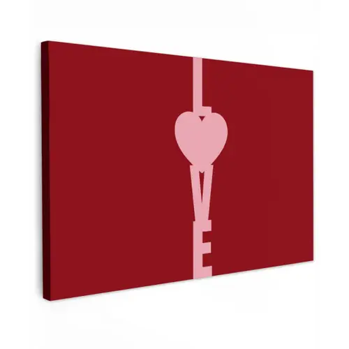 Love - Hart - Rood Tuinposter op houten frame 2 cm dik klein -3d