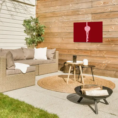 Love - Hart - Rood Tuinposter op houten frame 2 cm dik klein -sfeer2