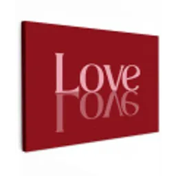 Love - Spiegeling - Rood Tuinposter op houten frame 2 cm dik klein -3d