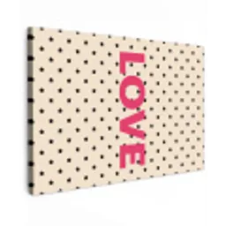 Love - Stippen - Roze Tuinposter op houten frame 2 cm dik klein -3d