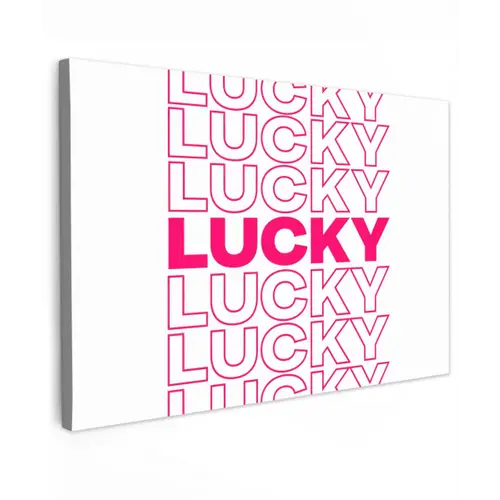 Lucky - Roze - Patroon Tuinposter op houten frame 2 cm dik klein -3d