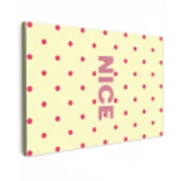 Nice - Stippen - Roze - Geel Tuinposter op houten frame 2 cm dik klein -3d