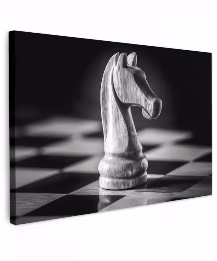 Buiten canvas - Paard - Hout - Schaalbord - Zwart