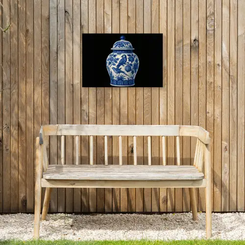 Pot - Delfts Blauw - Bloemen Tuinposter op houten frame 2 cm dik klein -sfeer4