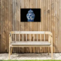 Pot - Delfts Blauw - Bloemen Tuinposter op houten frame 2 cm dik klein -sfeer4