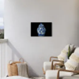 Pot - Delfts Blauw - Bloemen Tuinposter op houten frame 2 cm dik klein -sfeer1