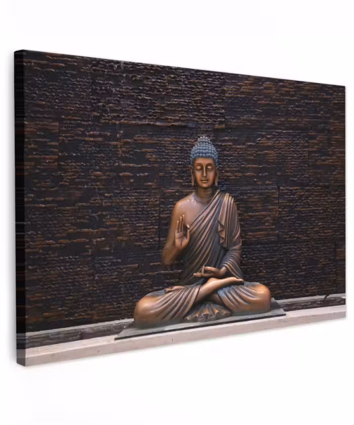 Buiten canvas - Rustgevende Boeddha in meditatie