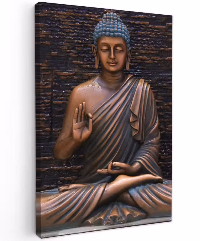 Buiten canvas - Rustgevende Boeddha in meditatie